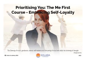 self loyalty represented by a relaxed woman with her family in the background on the beach